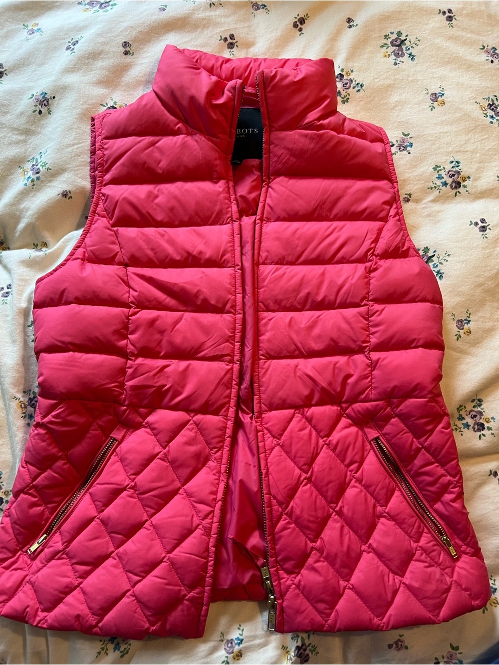 Talbots Bright Pink Quilted Puffer Vest